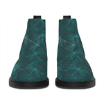 Turquoise Dragonfly Pattern Print Flat Ankle Boots