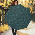 Turquoise Dragonfly Pattern Print Foldable Umbrella