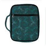 Turquoise Dragonfly Pattern Print Front Pocket Bible Bag