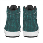 Turquoise Dragonfly Pattern Print High Top Leather Sneakers