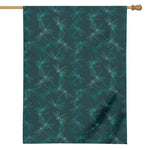 Turquoise Dragonfly Pattern Print House Flag
