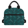 Turquoise Dragonfly Pattern Print Insulated Lunch Bag