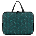 Turquoise Dragonfly Pattern Print Laptop Sleeve With Handle