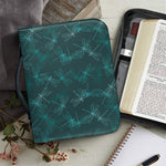 Turquoise Dragonfly Pattern Print Leather Bible Cover