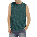 Turquoise Dragonfly Pattern Print Men's Fitness Tank Top