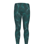 Turquoise Dragonfly Pattern Print Men's leggings