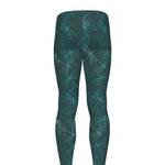 Turquoise Dragonfly Pattern Print Men's leggings