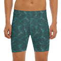 Turquoise Dragonfly Pattern Print Men's Long Boxer Briefs