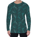 Turquoise Dragonfly Pattern Print Men's Long Sleeve T-Shirt