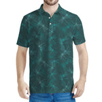 Turquoise Dragonfly Pattern Print Men's Polo Shirt