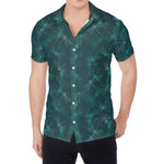 Turquoise Dragonfly Pattern Print Men's Shirt
