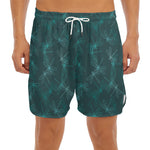 Turquoise Dragonfly Pattern Print Men's Split Running Shorts