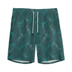 Turquoise Dragonfly Pattern Print Men's Sports Shorts