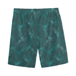 Turquoise Dragonfly Pattern Print Men's Sports Shorts