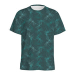 Turquoise Dragonfly Pattern Print Men's Sports T-Shirt