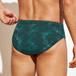 Turquoise Dragonfly Pattern Print Men's Swim Briefs