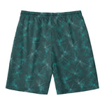 Turquoise Dragonfly Pattern Print Men's Swim Trunks