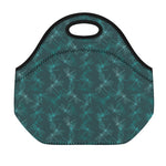 Turquoise Dragonfly Pattern Print Neoprene Lunch Bag