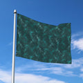 Turquoise Dragonfly Pattern Print Polyester Flag