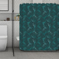 Turquoise Dragonfly Pattern Print Polyester Shower Curtain
