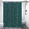 Turquoise Dragonfly Pattern Print Premium Shower Curtain