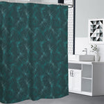 Turquoise Dragonfly Pattern Print Premium Shower Curtain