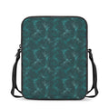 Turquoise Dragonfly Pattern Print Rectangular Crossbody Bag