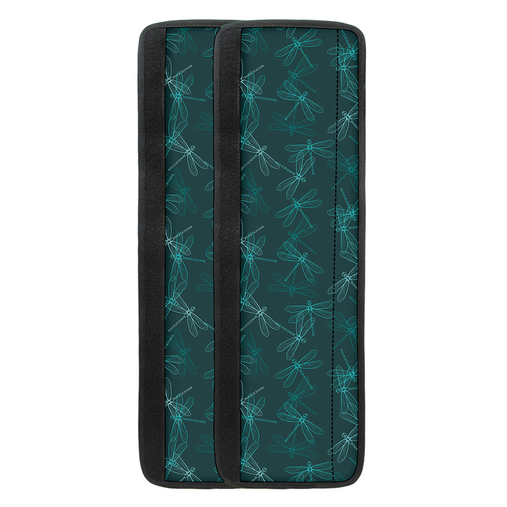 Turquoise Dragonfly Pattern Print Refrigerator Handle Covers