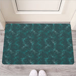 Turquoise Dragonfly Pattern Print Rubber Doormat
