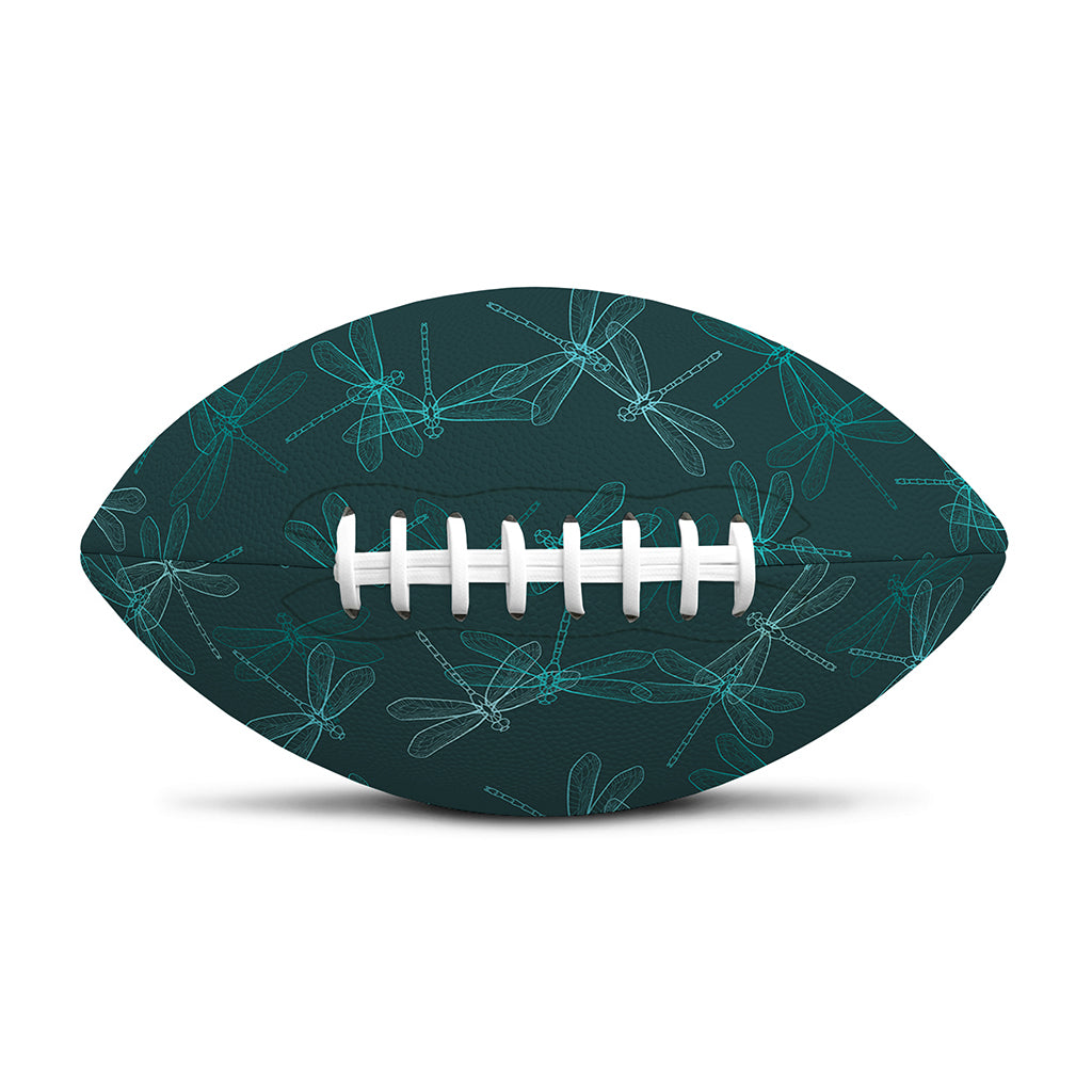 Turquoise Dragonfly Pattern Print Rugby Ball