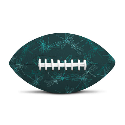 Turquoise Dragonfly Pattern Print Rugby Ball