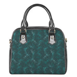 Turquoise Dragonfly Pattern Print Shoulder Handbag