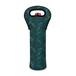Turquoise Dragonfly Pattern Print Single Neoprene Wine Tote