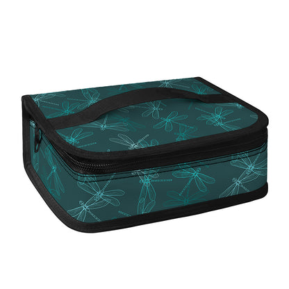 Turquoise Dragonfly Pattern Print Small Lunch Bag
