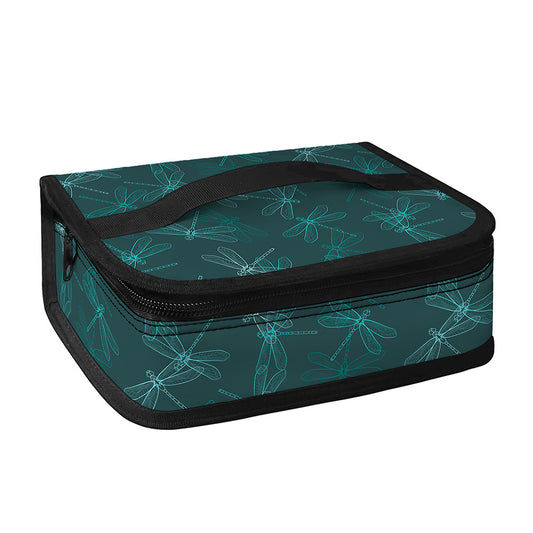 Turquoise Dragonfly Pattern Print Small Lunch Bag