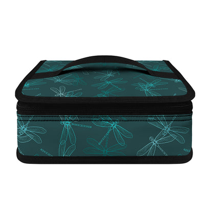 Turquoise Dragonfly Pattern Print Small Lunch Bag