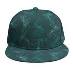 Turquoise Dragonfly Pattern Print Snapback Cap