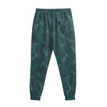 Turquoise Dragonfly Pattern Print Sweatpants