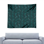 Turquoise Dragonfly Pattern Print Tapestry