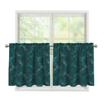 Turquoise Dragonfly Pattern Print Tier Curtains