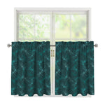 Turquoise Dragonfly Pattern Print Tier Curtains