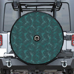 Turquoise Dragonfly Pattern Print Tire Cover With Camera Hole