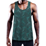 Turquoise Dragonfly Pattern Print Training Tank Top