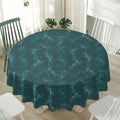 Turquoise Dragonfly Pattern Print Waterproof Round Tablecloth