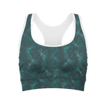 Turquoise Dragonfly Pattern Print Women's Sports Bra
