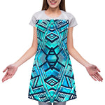 Turquoise Ethnic Aztec Trippy Print Adjustable Apron
