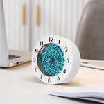 Turquoise Ethnic Aztec Trippy Print Alarm Clock