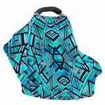 Turquoise Ethnic Aztec Trippy Print Baby Seat Cover