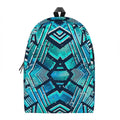 Turquoise Ethnic Aztec Trippy Print School Backpack