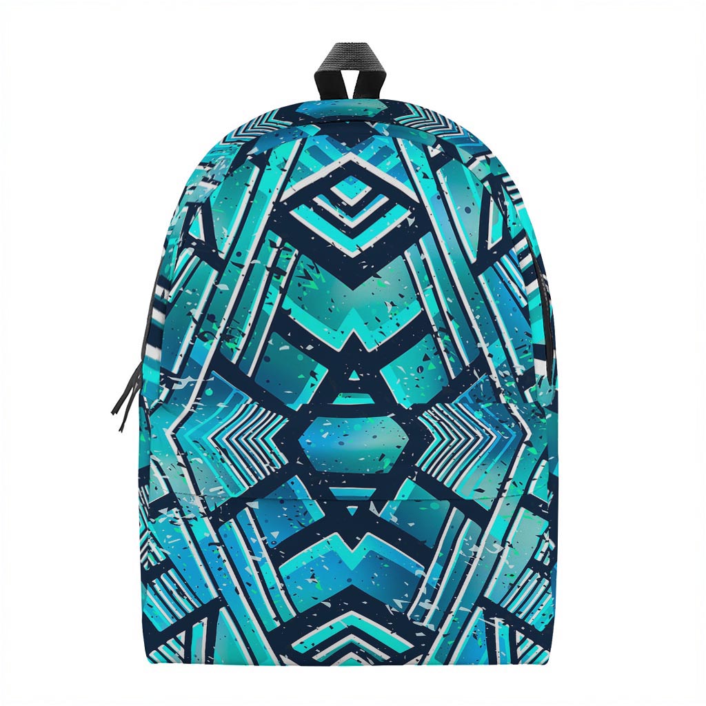 Turquoise Ethnic Aztec Trippy Print Backpack
